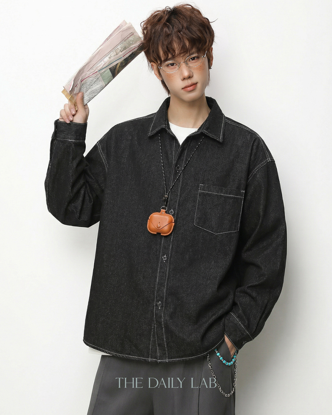 Denim Core Shirt Jacket in Black