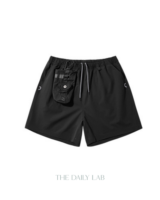 Removable Pocket Outdoor Shorts in  Black