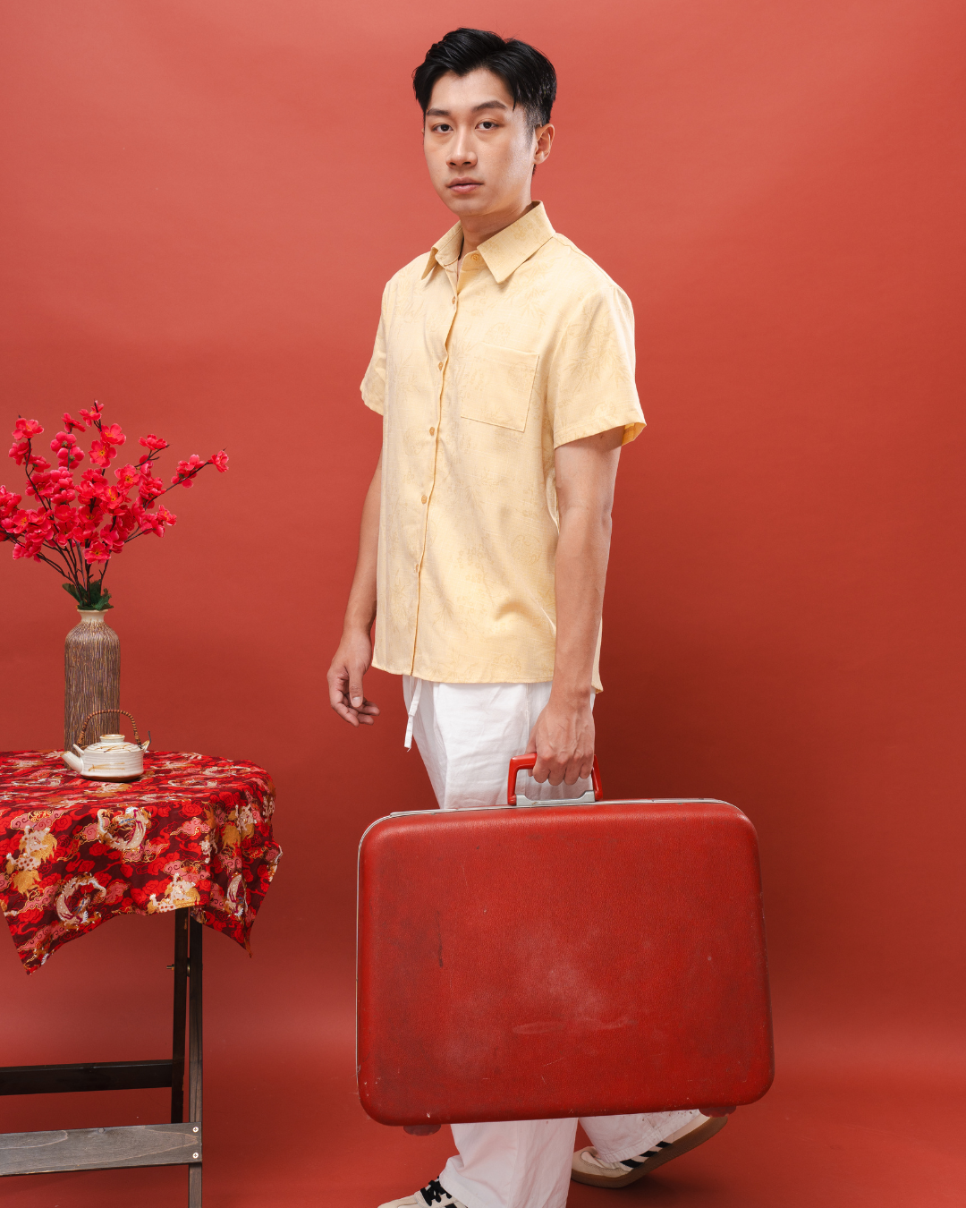 Yellow Collared Button-Up Shirt