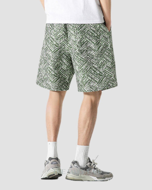 Retro Casual Staight Shorts in Green