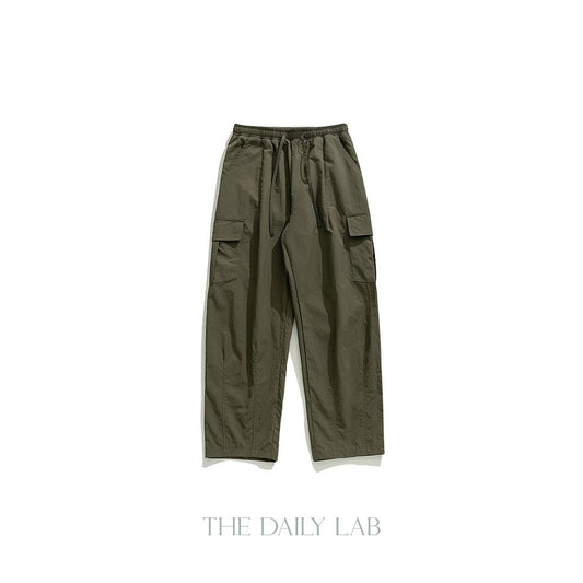 Taslon Relaxed Fit Long Pants in Army Green