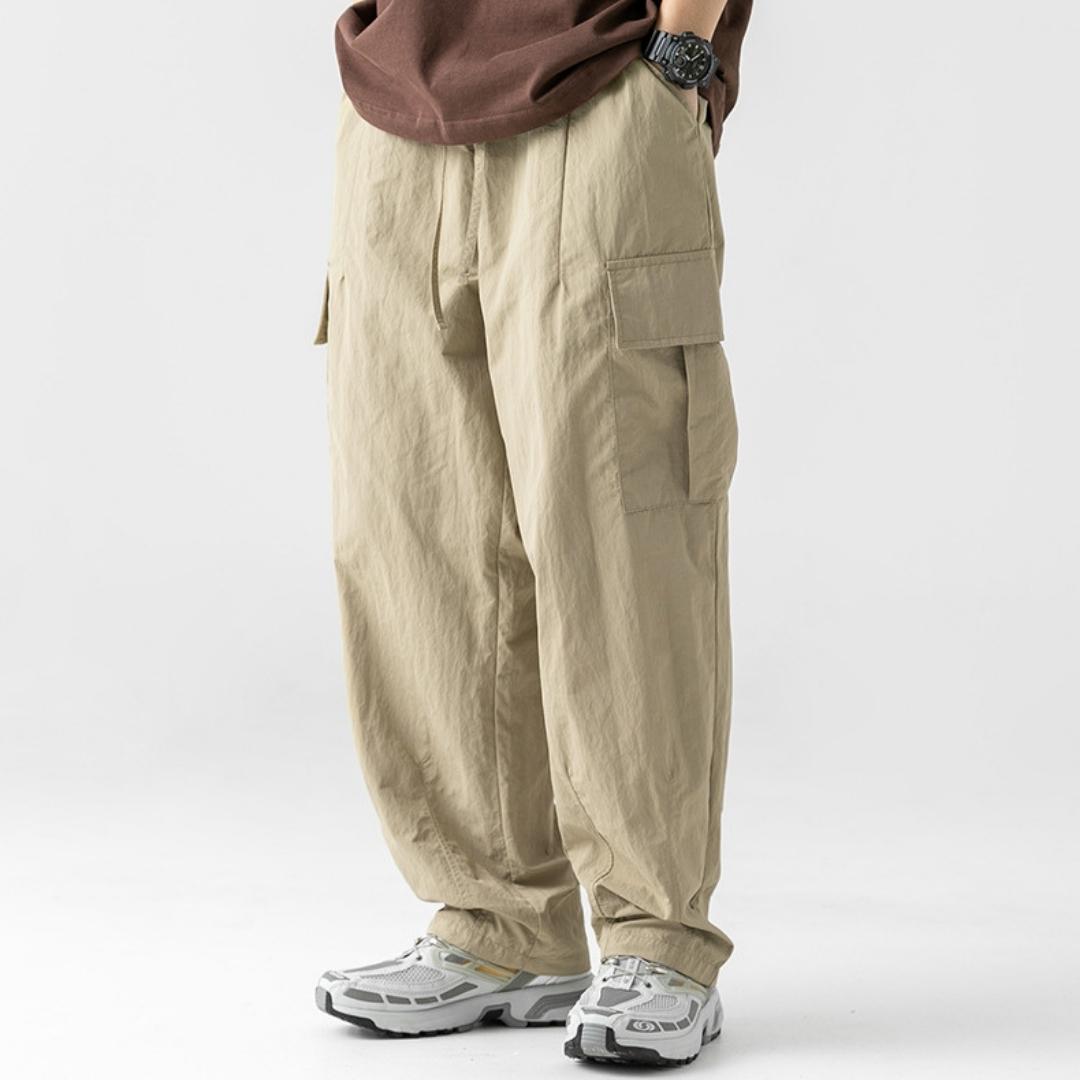 Taslon Relaxed Fit Long Pants in Khaki