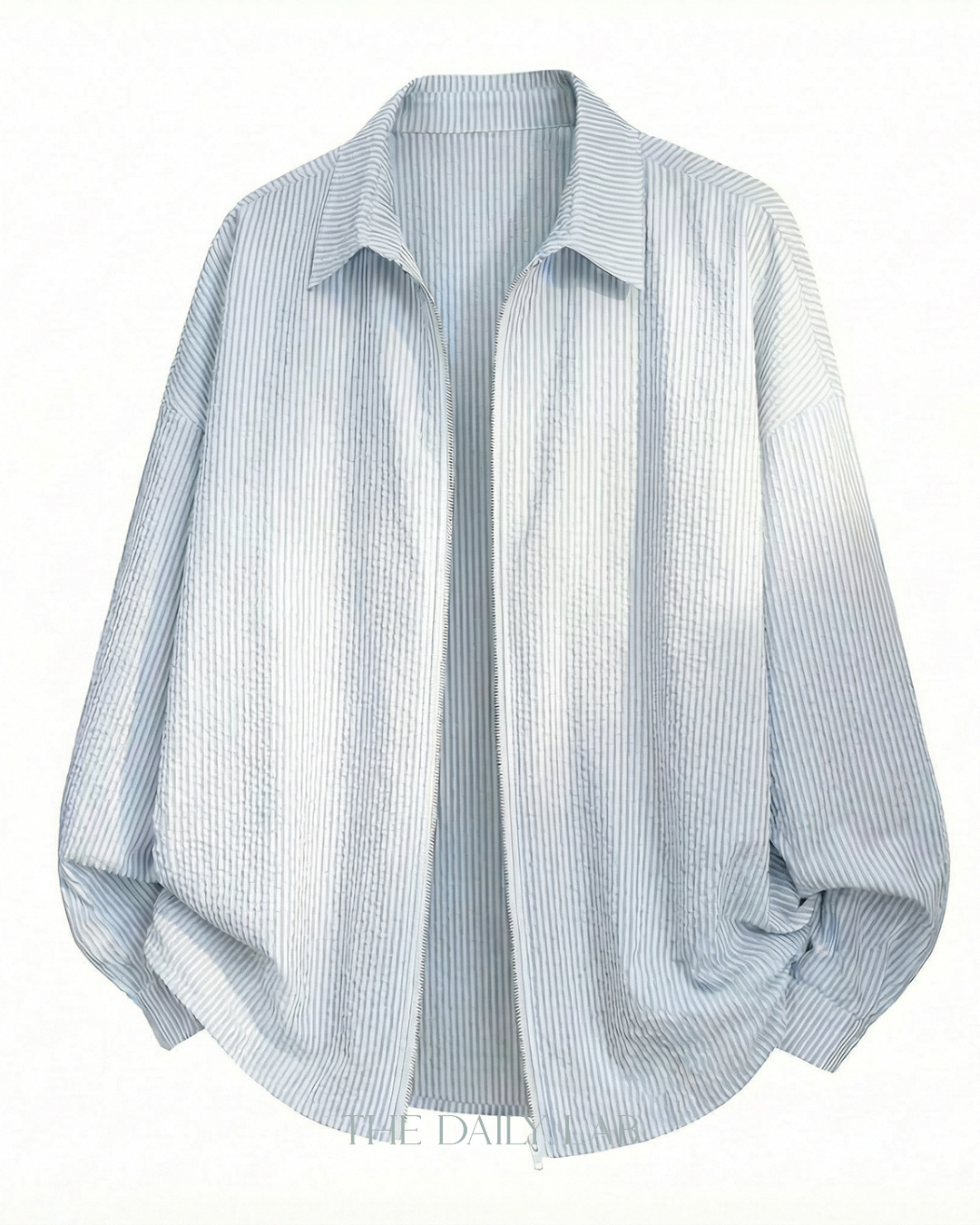 Vertical Stripe Zip Jacket in White