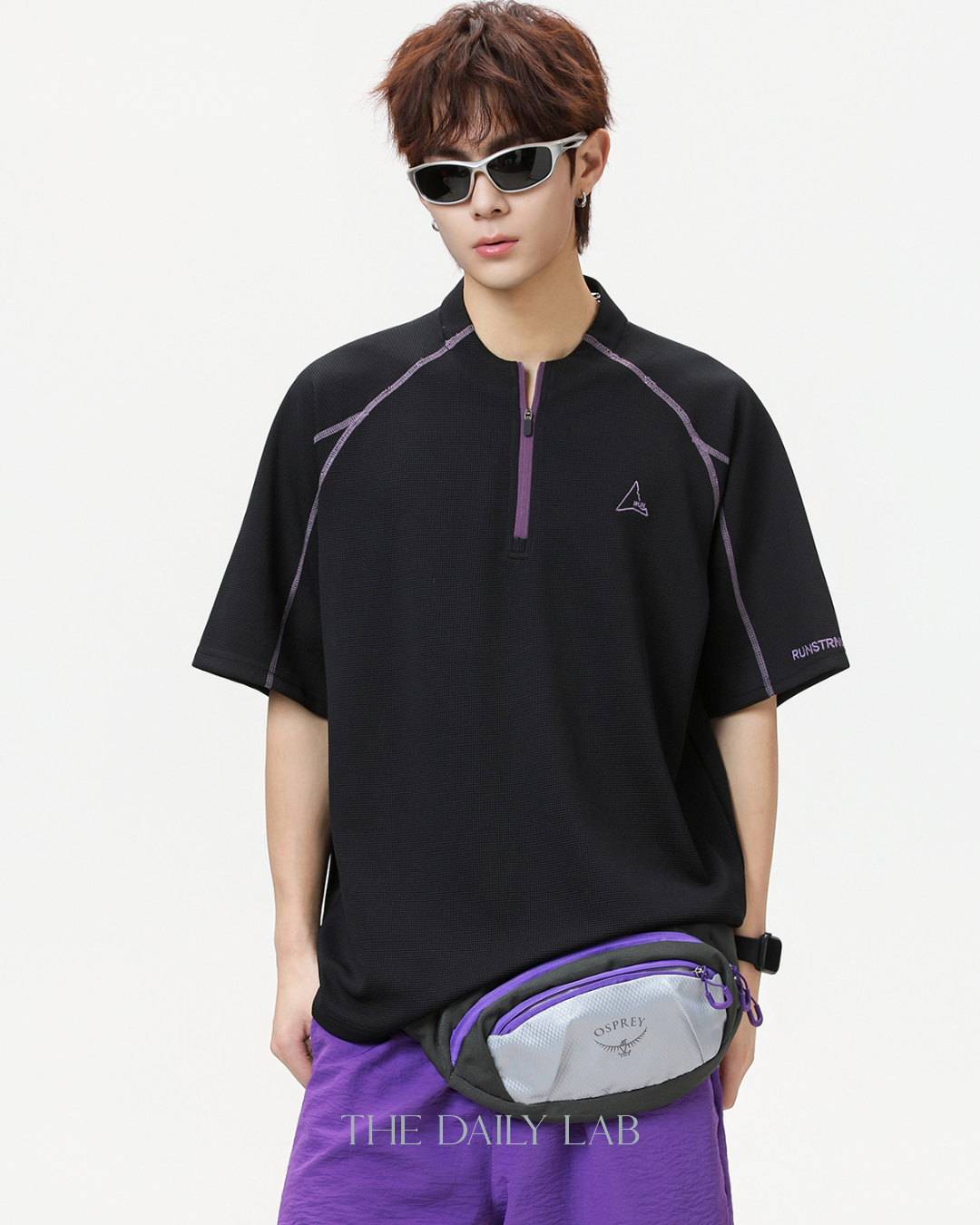 Active Cool Half-Zip Tee in Black
