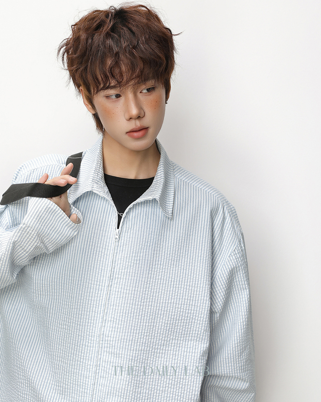 Vertical Stripe Zip Jacket in White