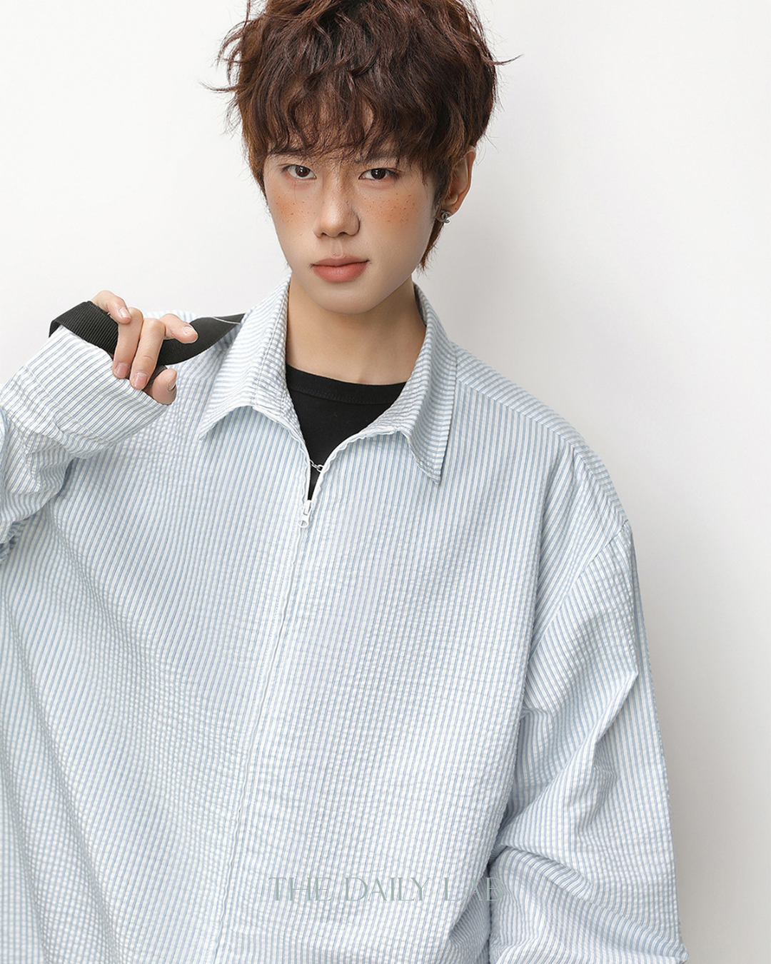 Vertical Stripe Zip Jacket in White