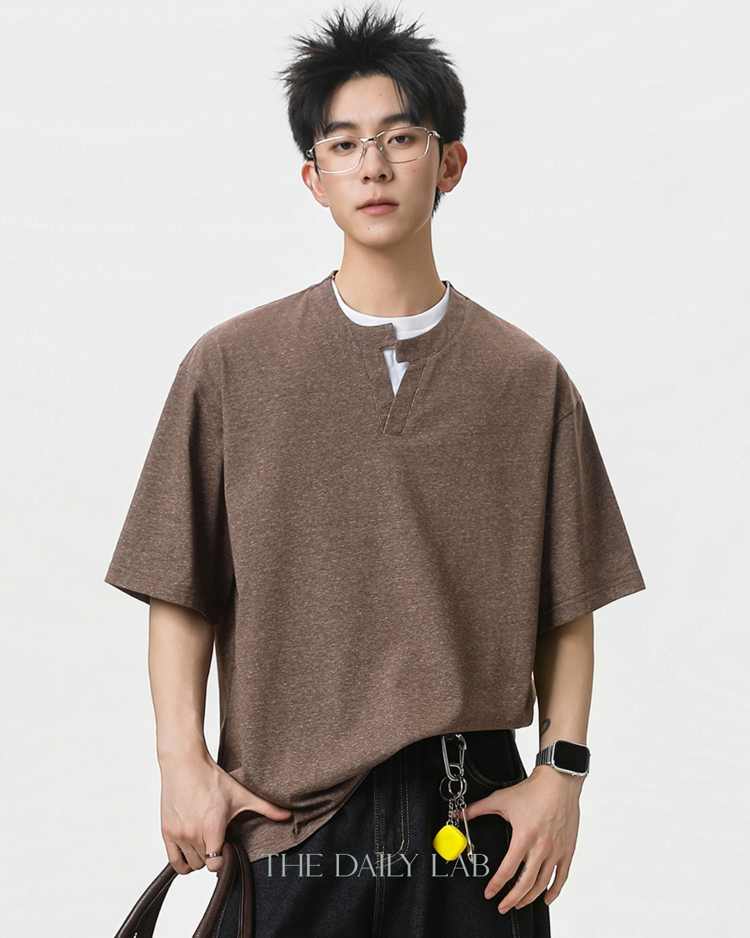 Apex Layered Tee in Brown
