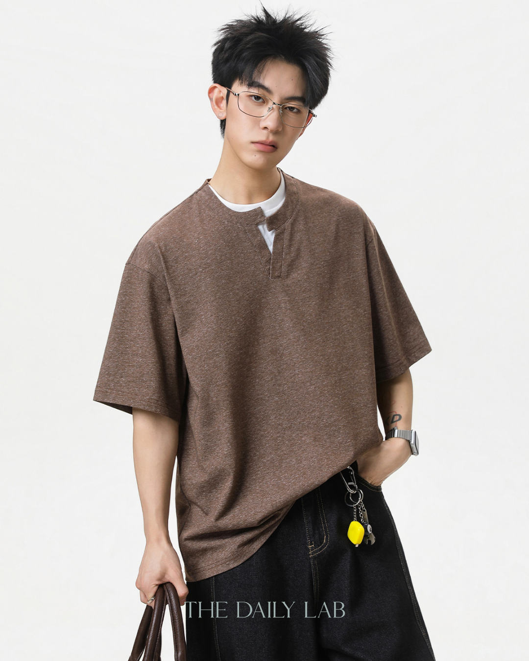 Apex Layered Tee in Brown