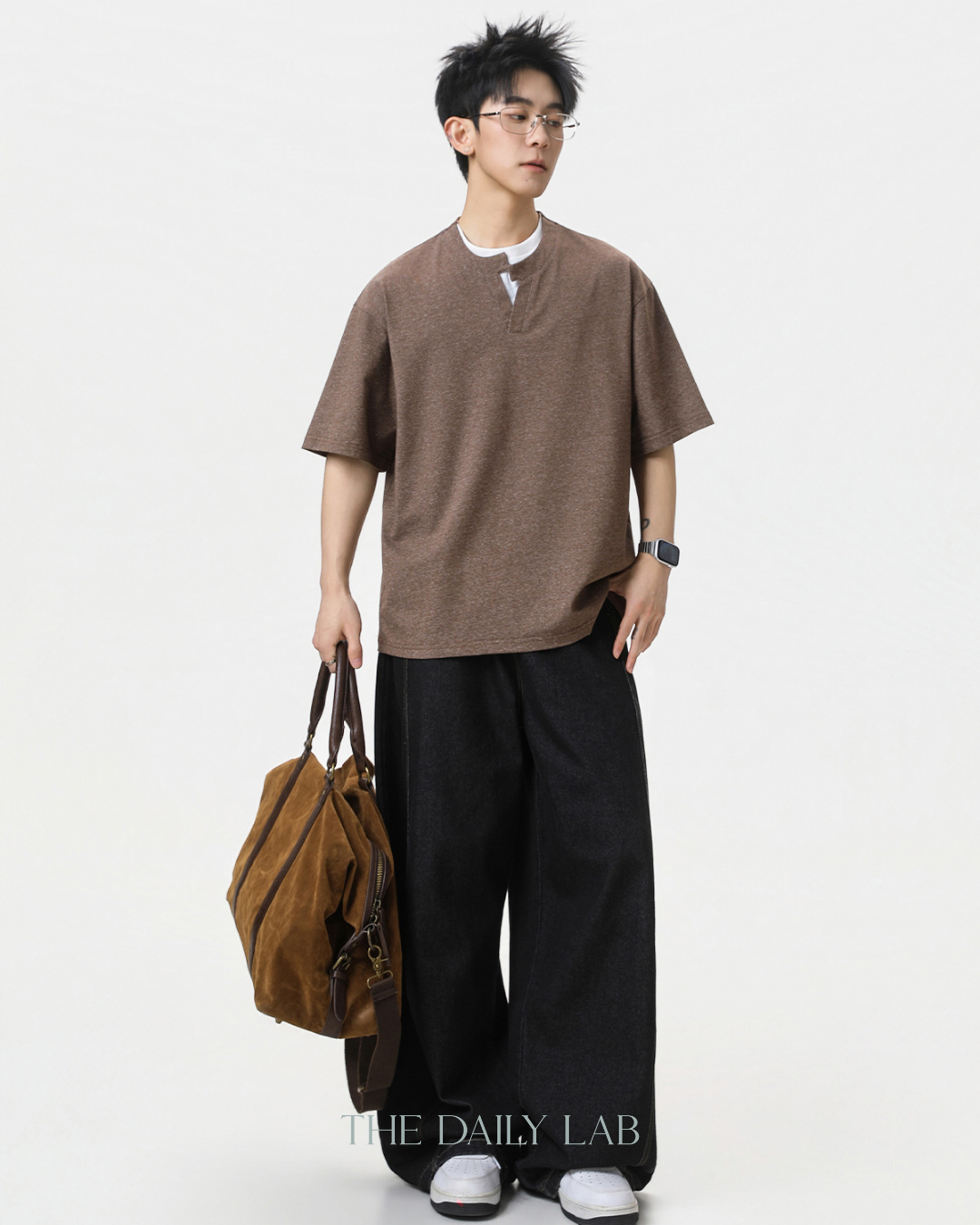 Apex Layered Tee in Brown