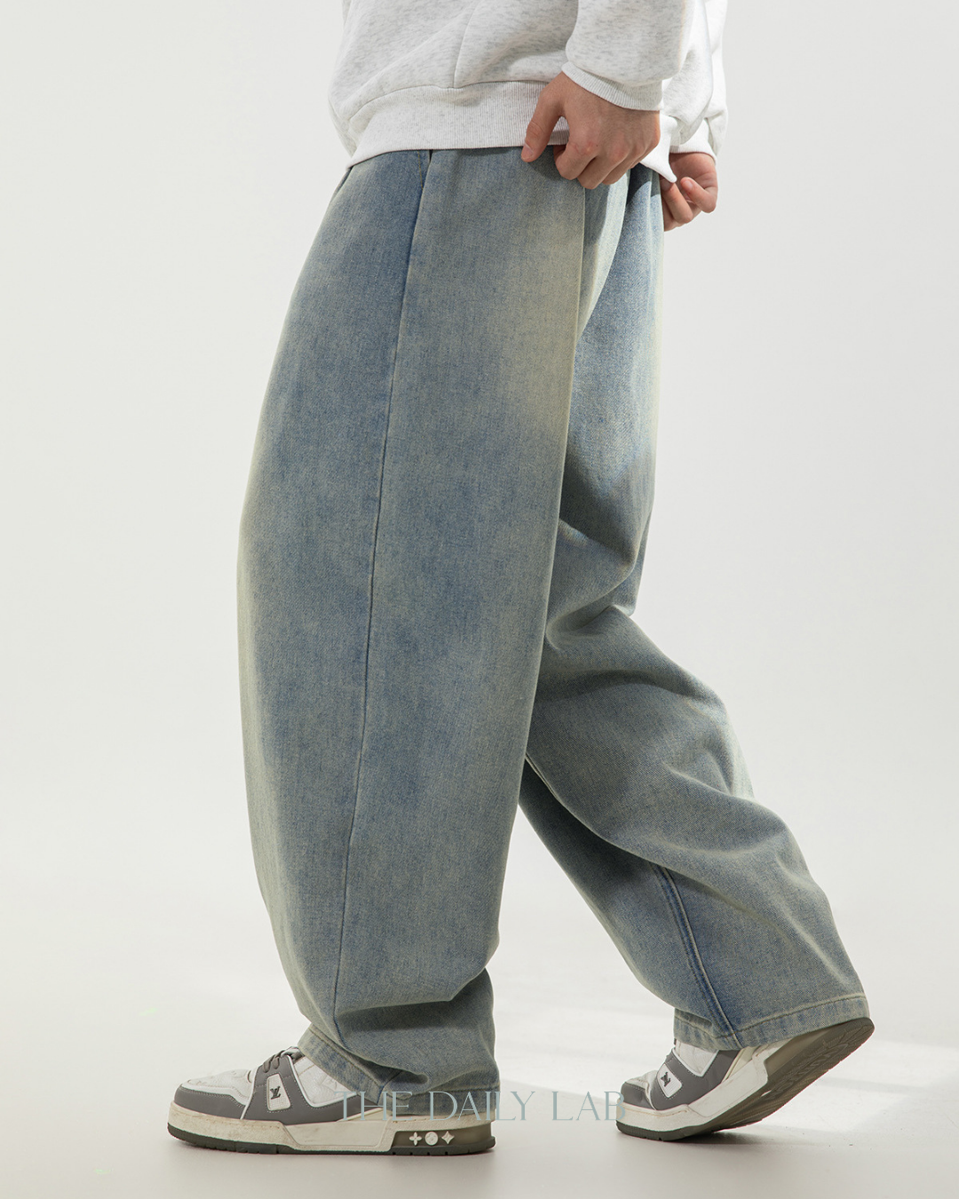 Vintage Fade Baggy Denim in Blue