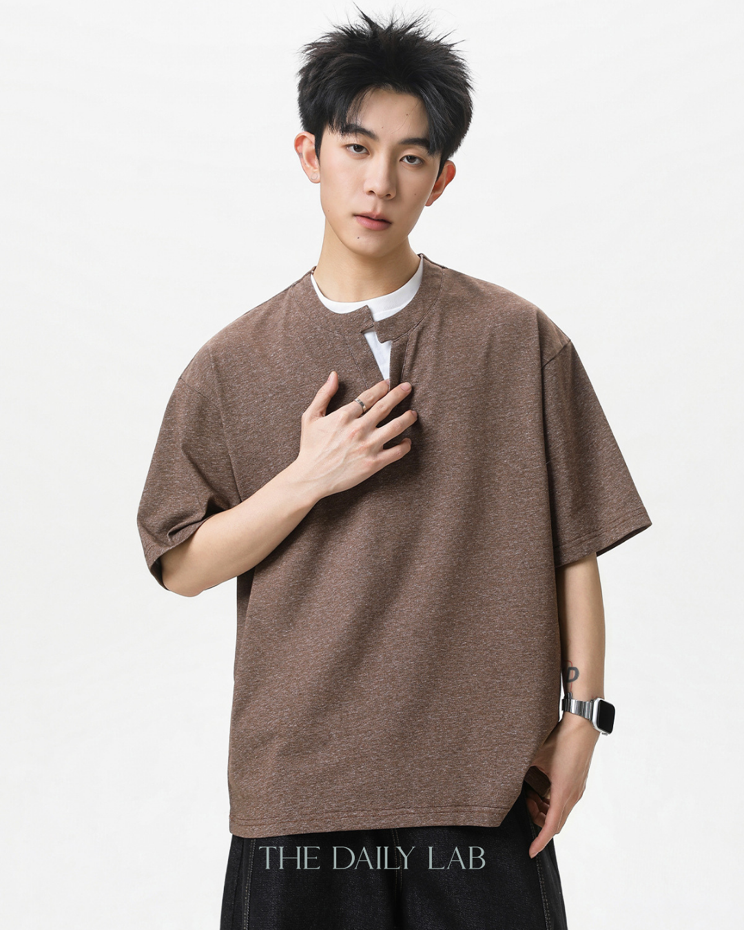 Apex Layered Tee in Brown