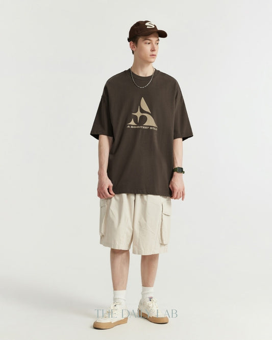 A Brightest Star Oversized Tee in Brown