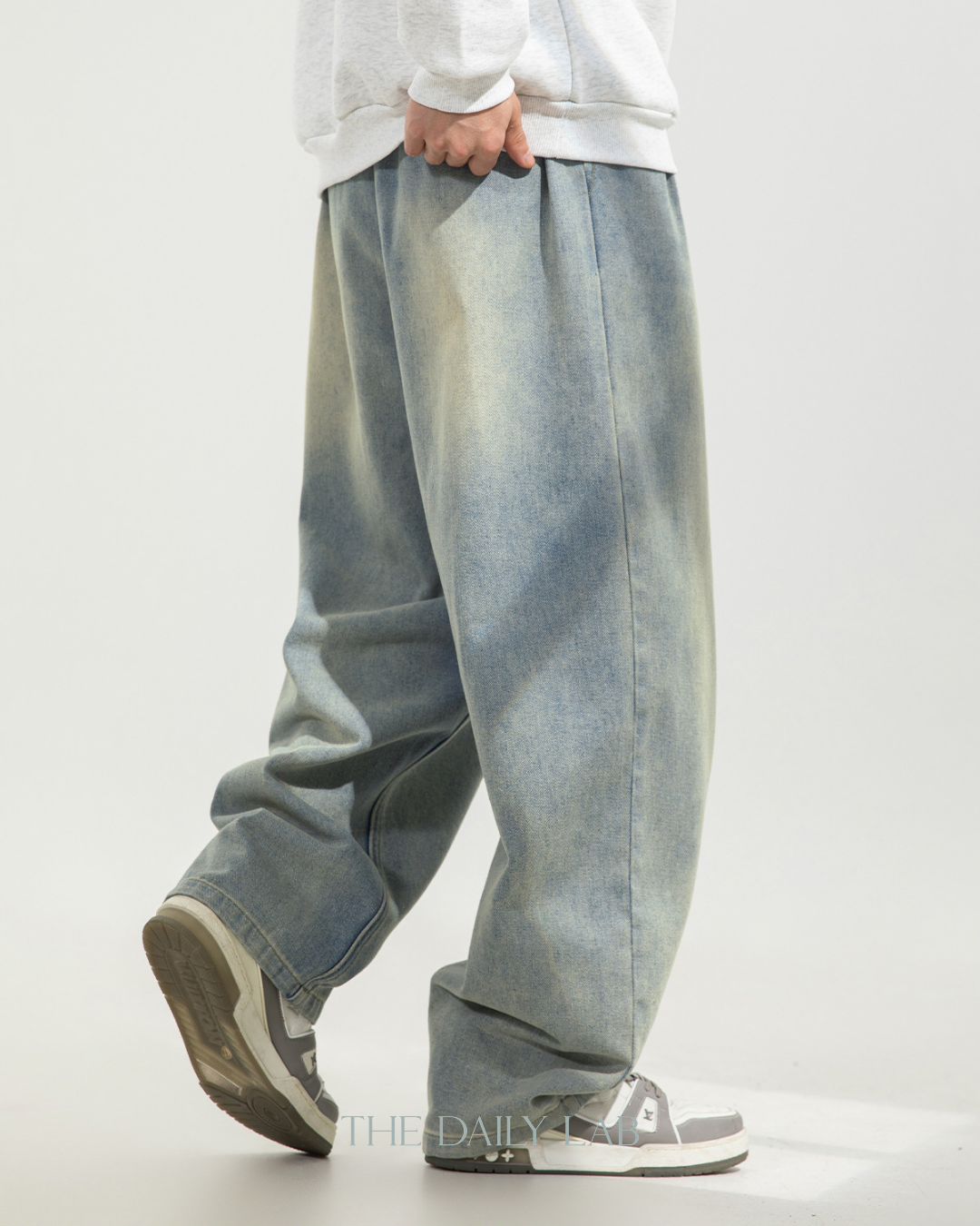 Vintage Fade Baggy Denim in Blue