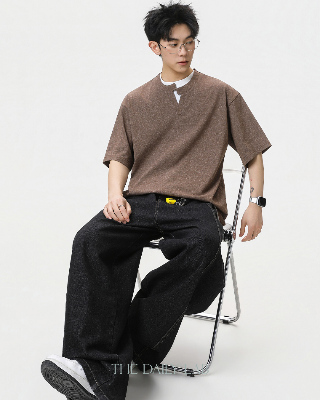 Apex Layered Tee in Brown