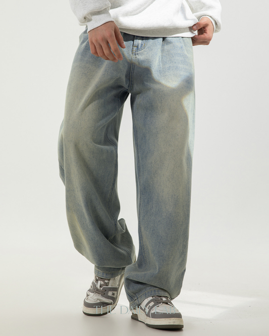 Vintage Fade Baggy Denim in Blue