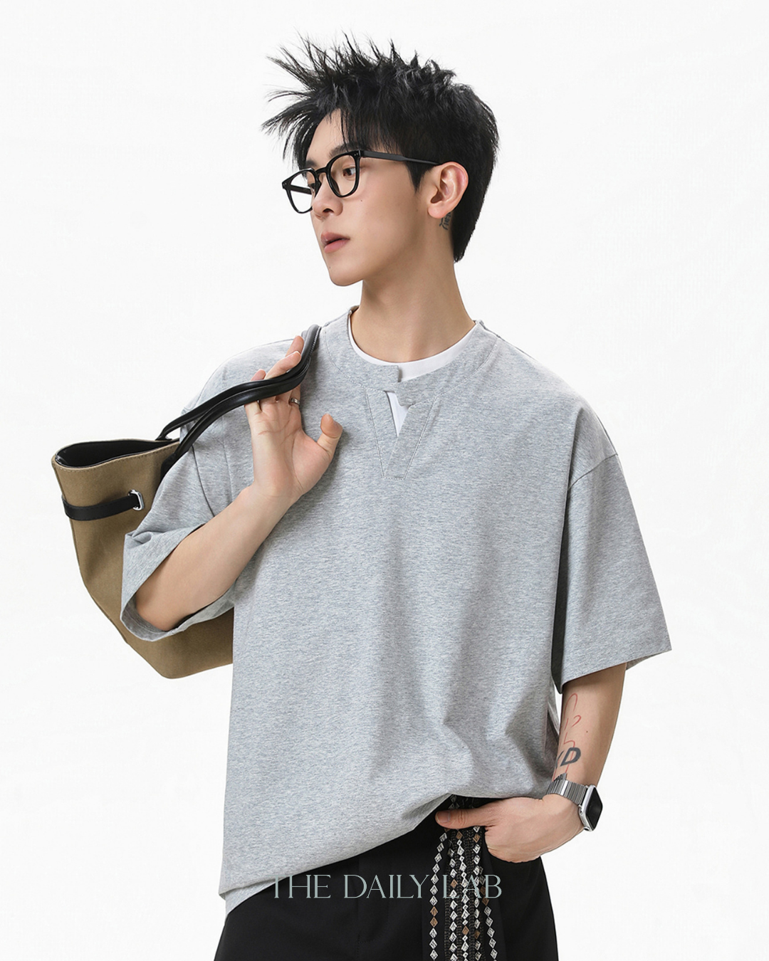 Apex Layered Tee in Grey