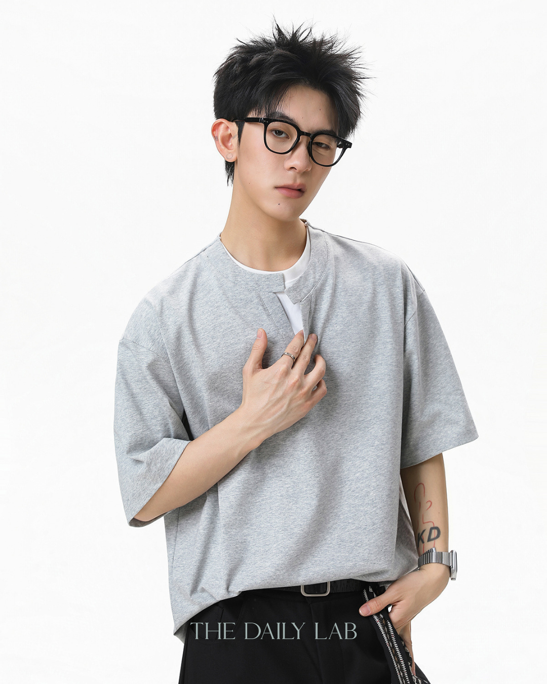 Apex Layered Tee in Grey