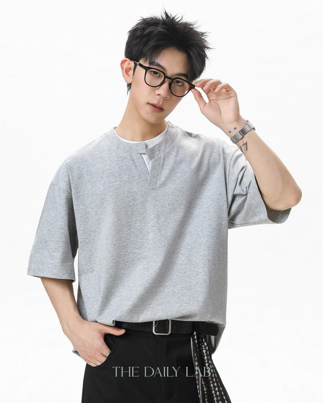 Apex Layered Tee in Grey