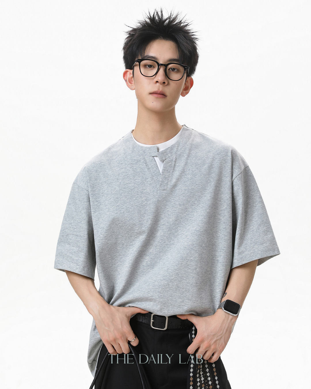Apex Layered Tee in Grey