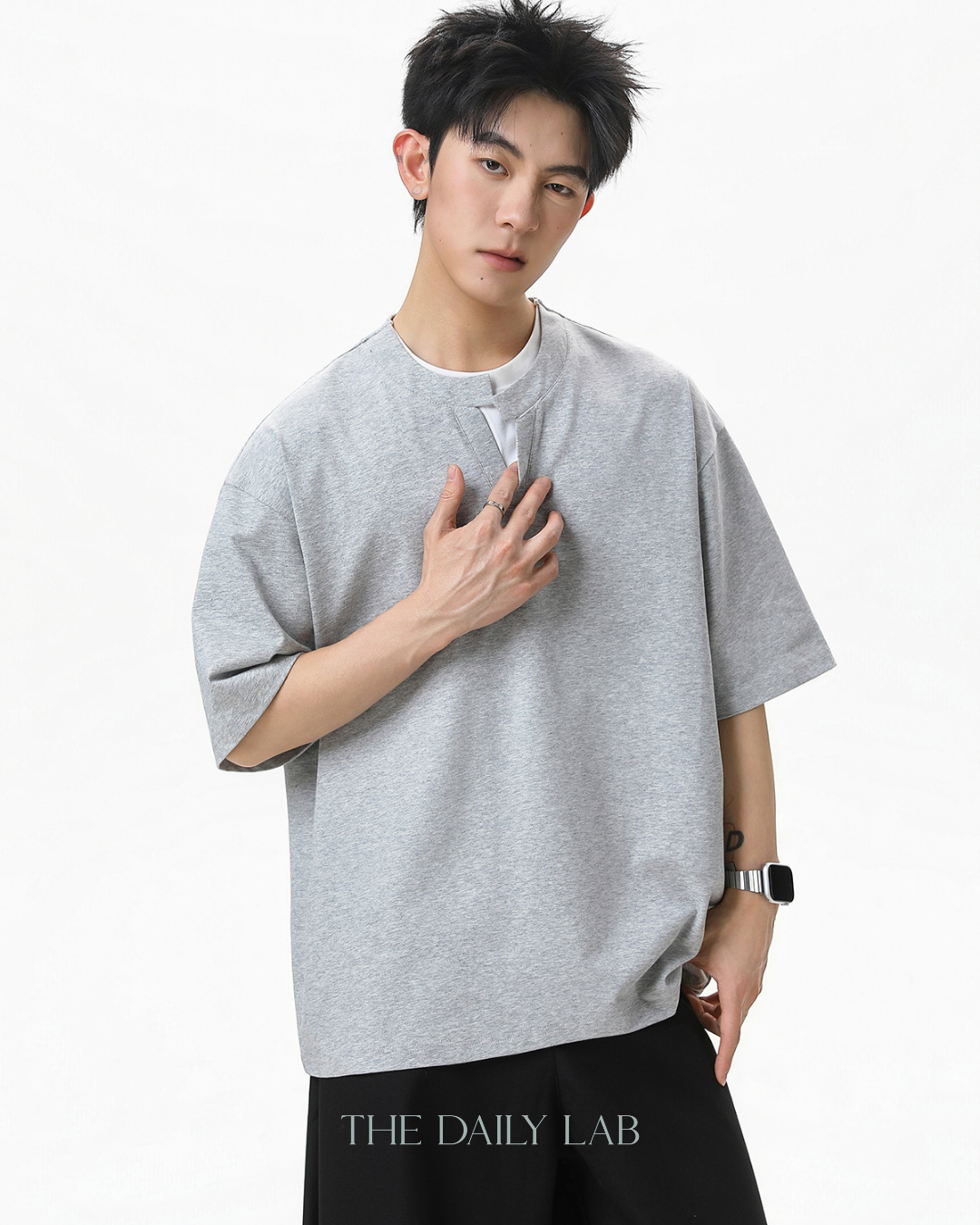 Apex Layered Tee in Grey