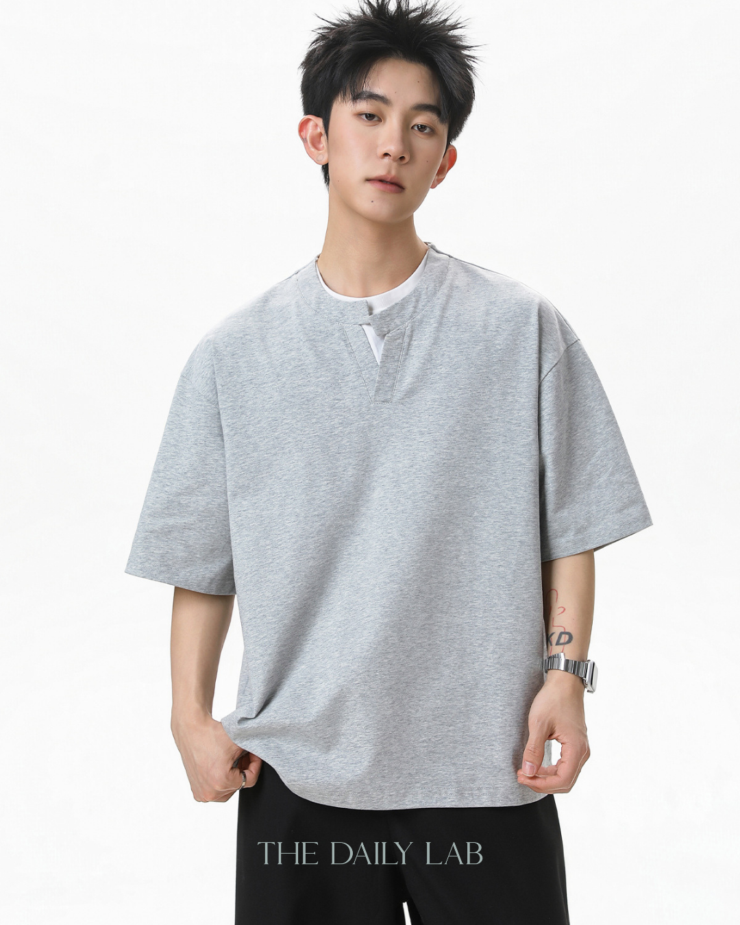 Apex Layered Tee in Grey