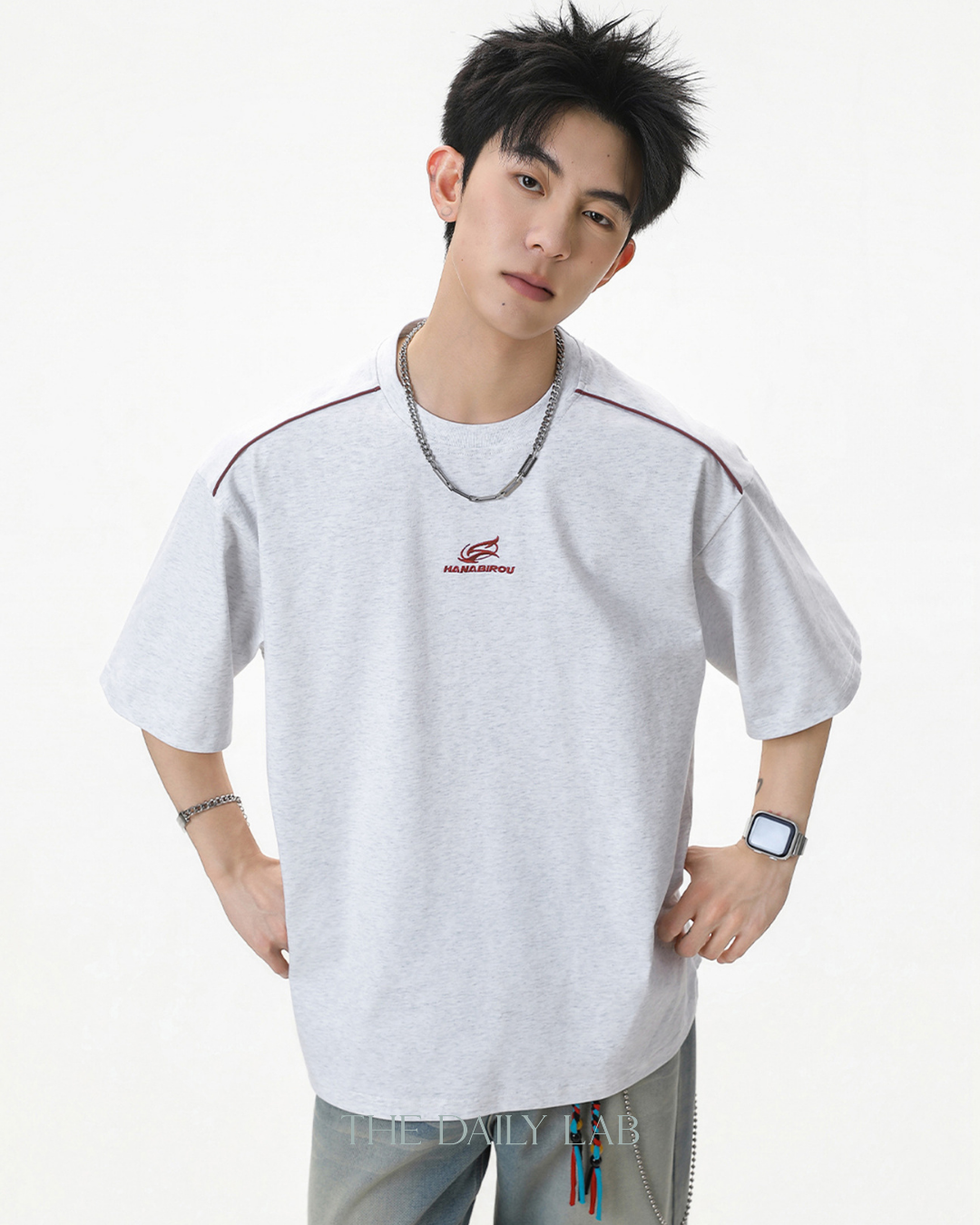 Vintage Fade Tee in Light Grey