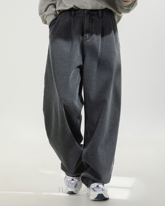 Vintage Fade Baggy Denim in Grey