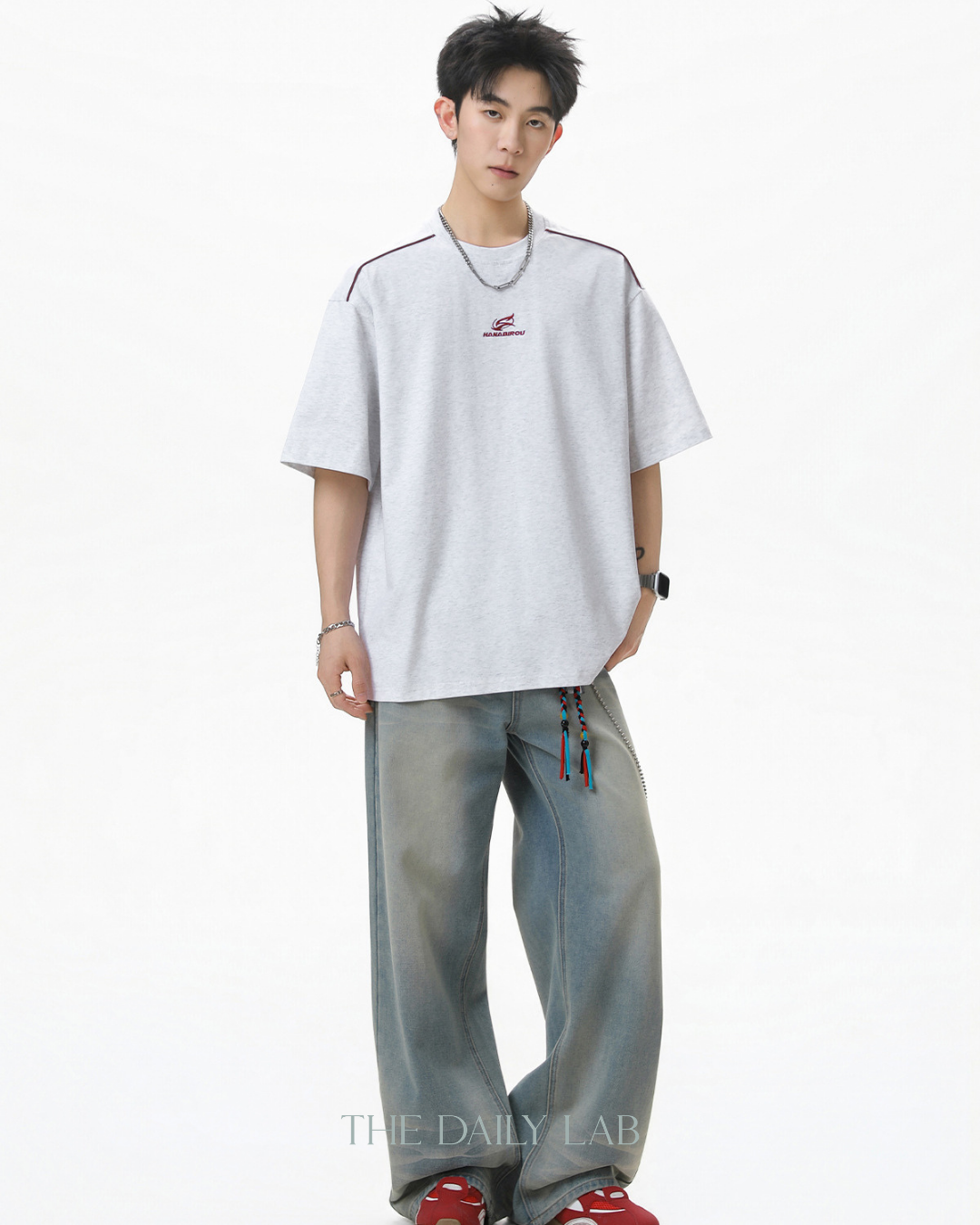 Vintage Fade Tee in Light Grey