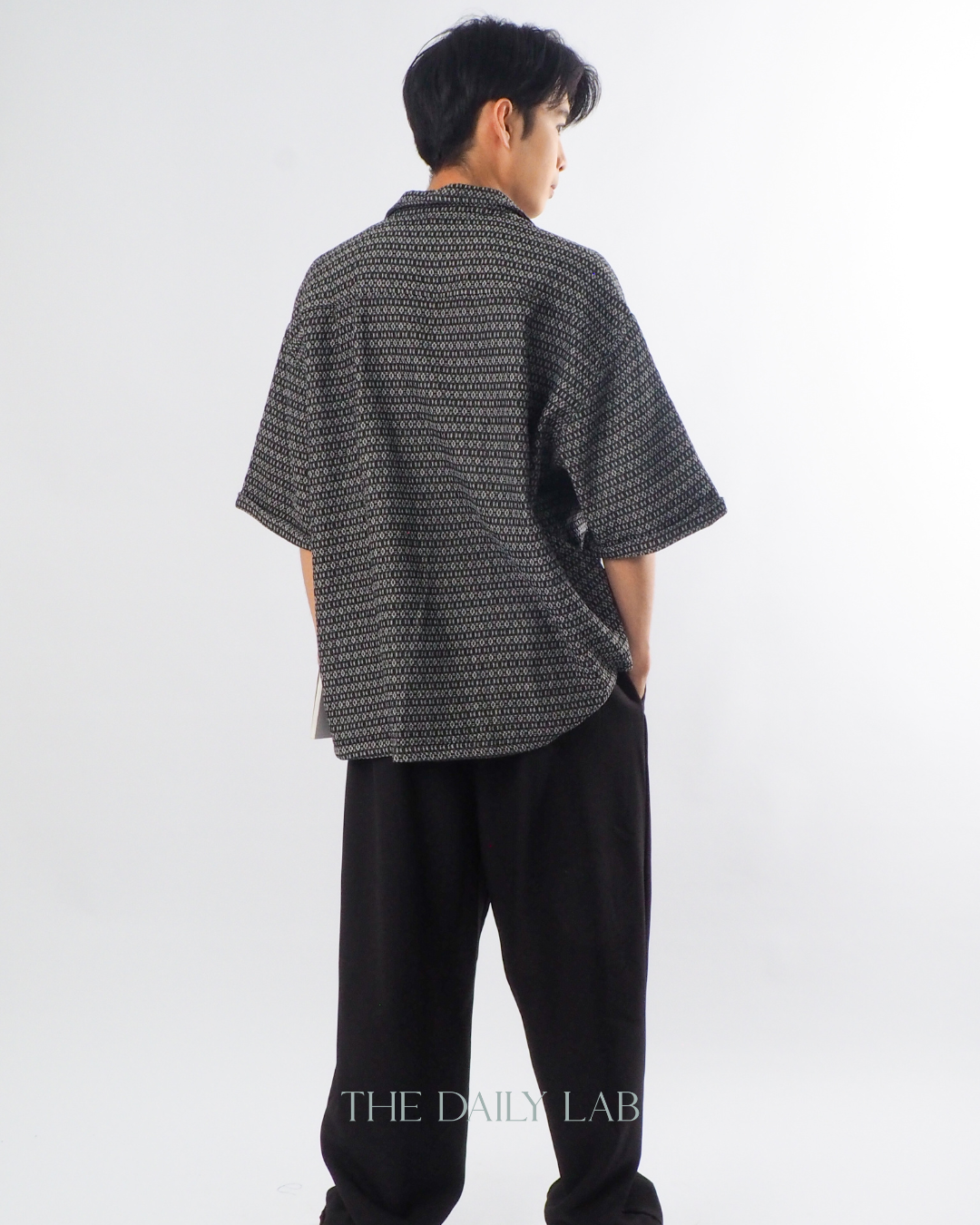 Japanese Retro Workwear Denim Shirt in Black