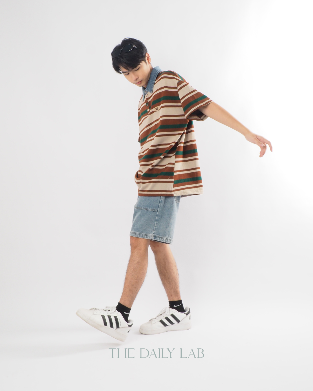 Vintage Maillard Striped Polo Shirt