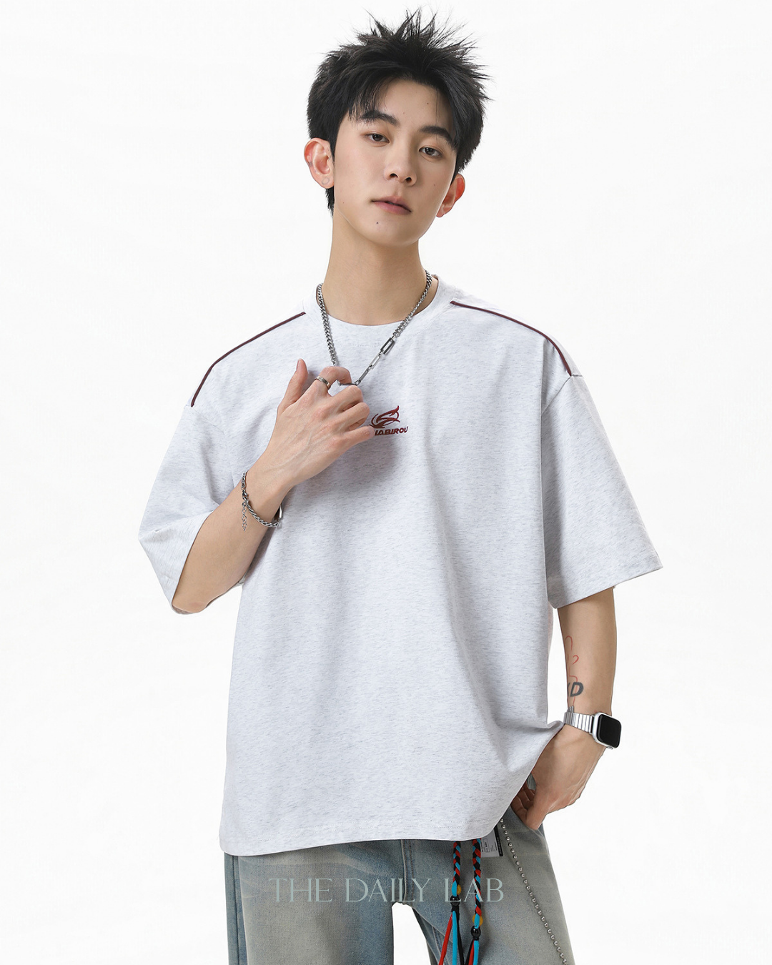 Vintage Fade Tee in Light Grey