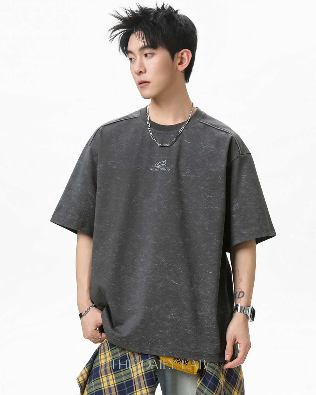 Vintage Fade Tee in Dark Grey