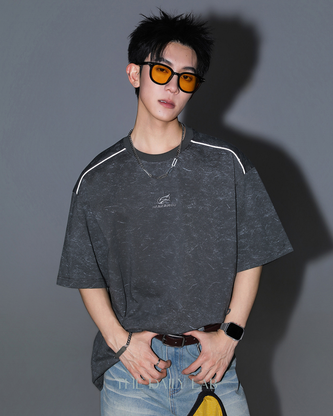 Vintage Fade Tee in Dark Grey