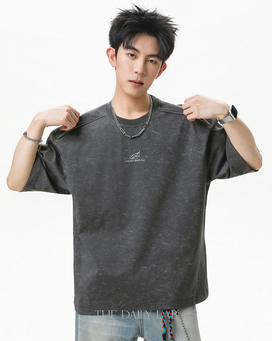 Vintage Fade Tee in Dark Grey