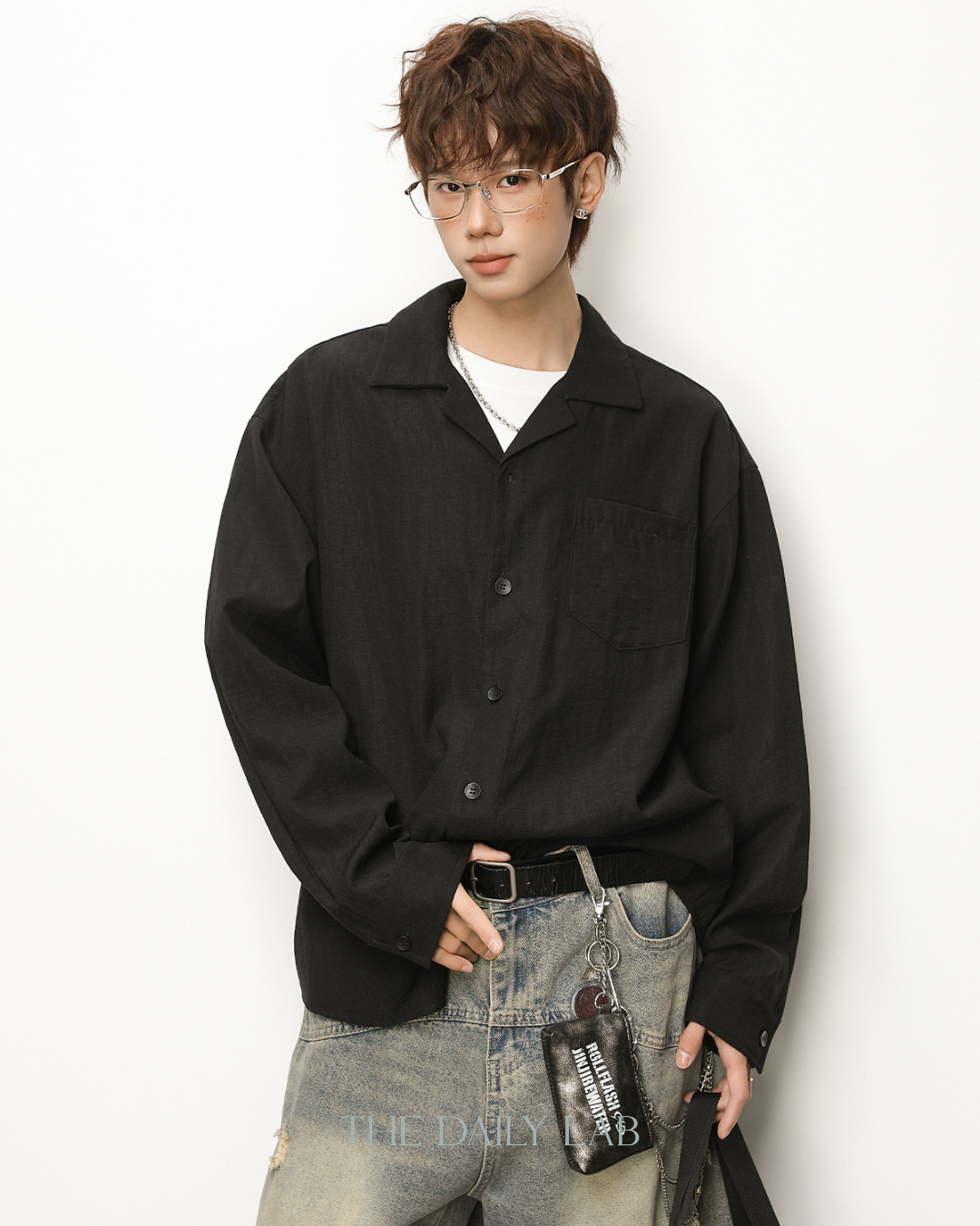Cuban Linen Shirt in Black
