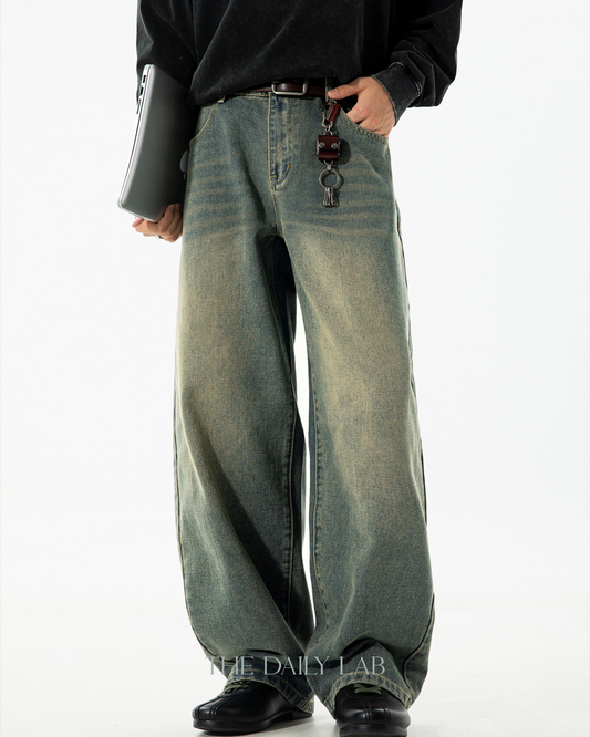American Vintage Oversized Jeans In Vintage Blue