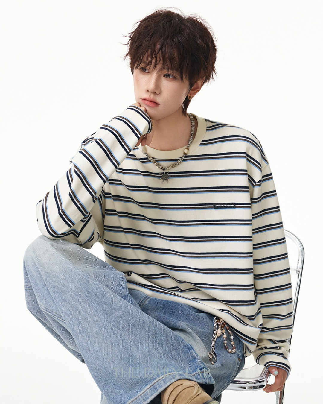 Vintage Stripe Sweatshirt in Beige