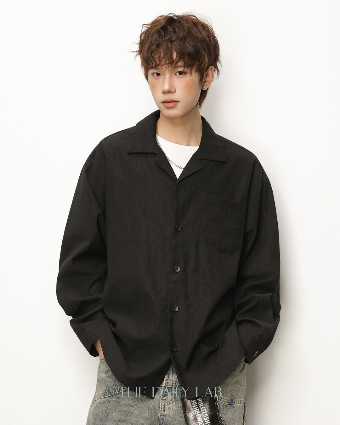 Cuban Linen Shirt in Black
