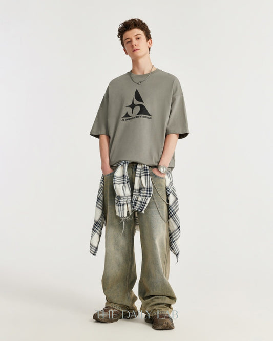 A Brightest Star Oversized Tee in Grey