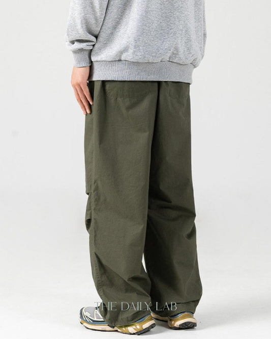 Vintage Loose Fit Casual Long Pants in Green