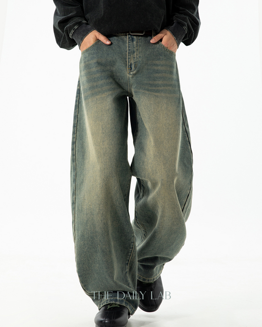 American Vintage Oversized Jeans In Vintage Blue