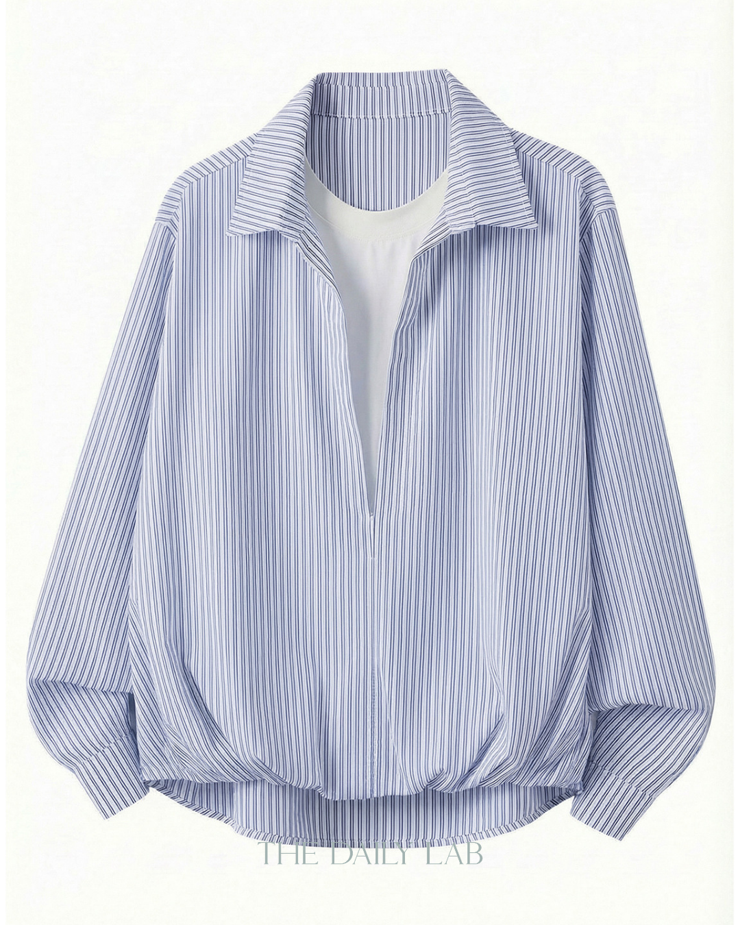 Striped Textured Collar Shirt in Blue