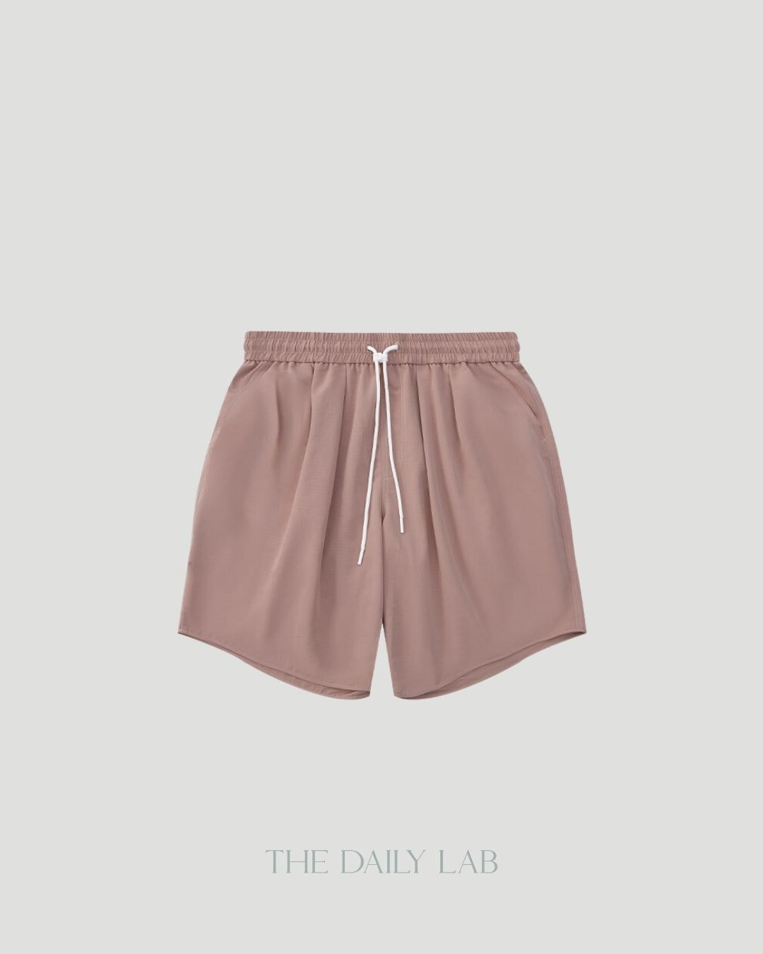 Loose Fit Double Pleated Shorts in Pink