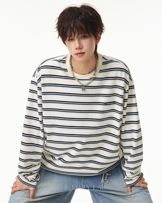 Vintage Stripe Sweatshirt in Beige