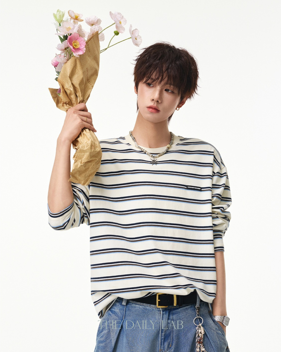 Vintage Stripe Sweatshirt in Beige