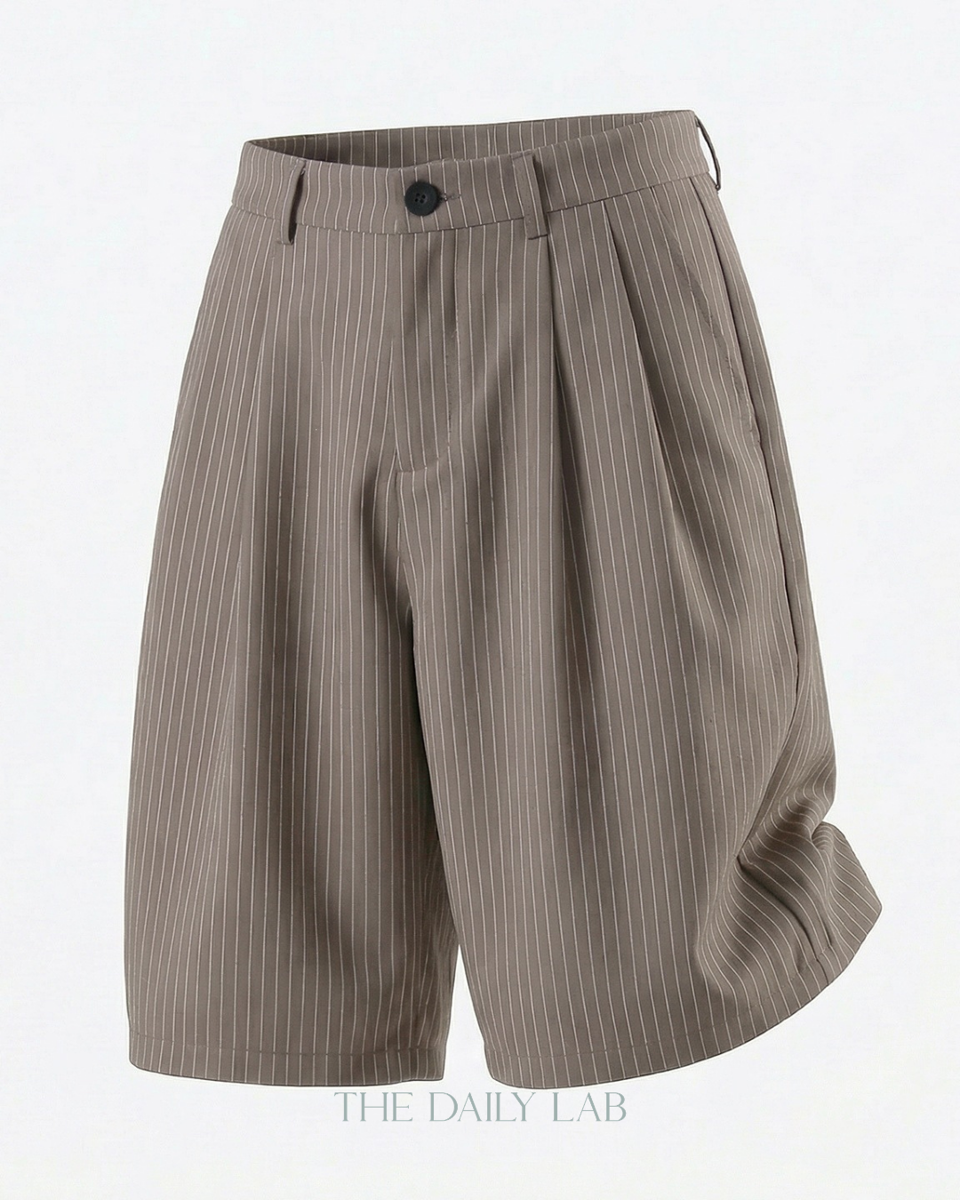Stripe Plated Loose Casual Pants in Brown