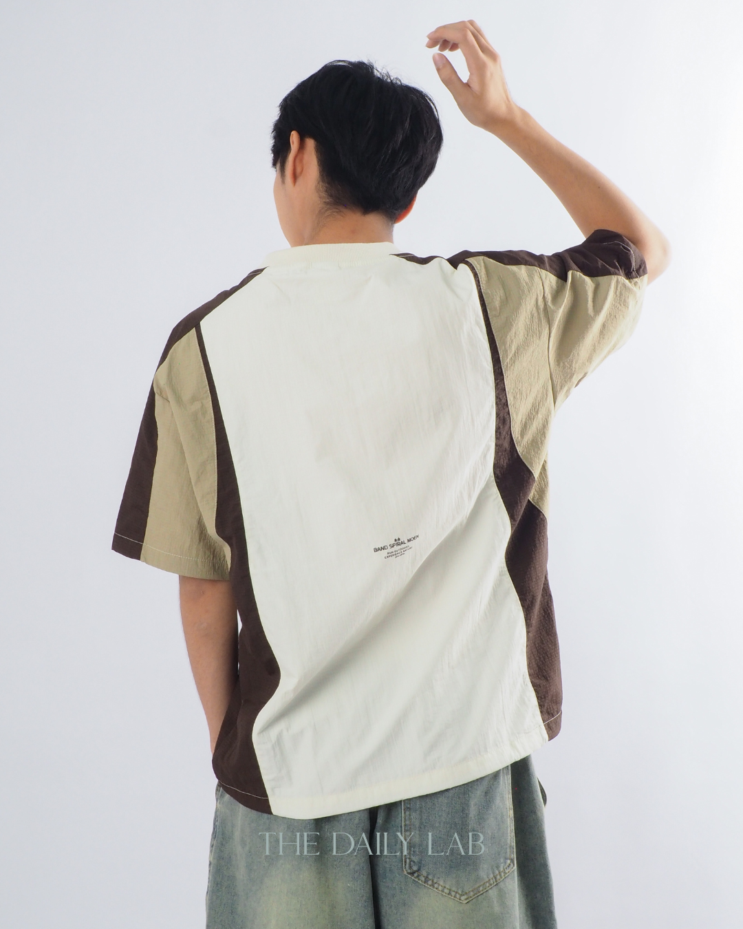 Outdoor Techwear Colorblock T-Shirt in Brown