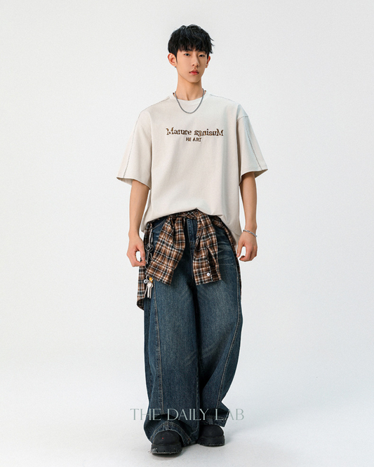 Mature Sgnisum Cotton Tee in Khaki