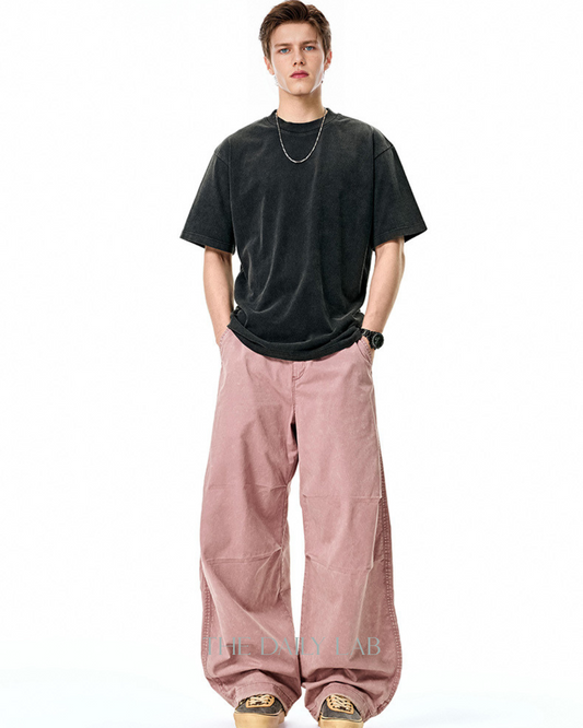 Heritage Drape Cargo Pants in Pink