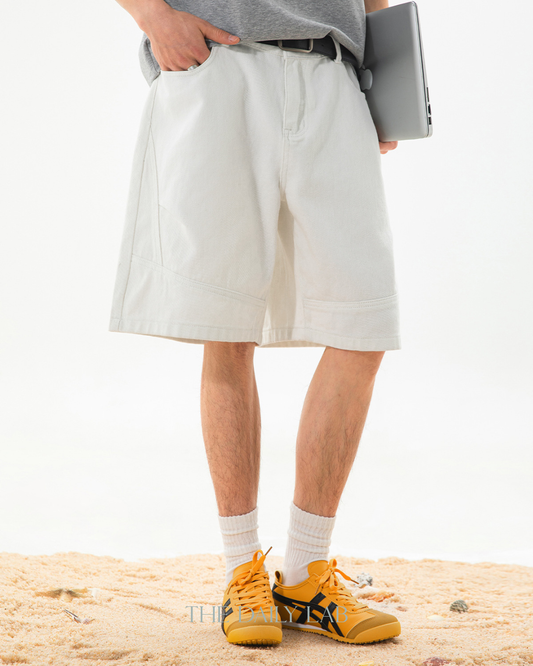 Coastal Fade Denim Shorts in White